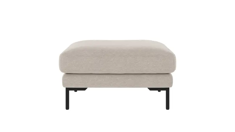 130272 b sb A Corwin foot stool beige fabric Oscar #124 (c3).
