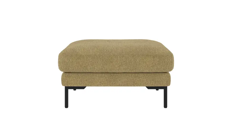 129732 b sb A Corwin foot stool yellow fabric Max #170 (c2).