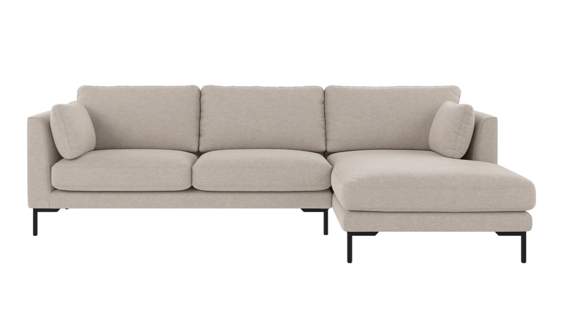 130273 b sb A Corwin sofa 3,5-seater-chaise longue R beige fabric Oscar #124 (c3).
