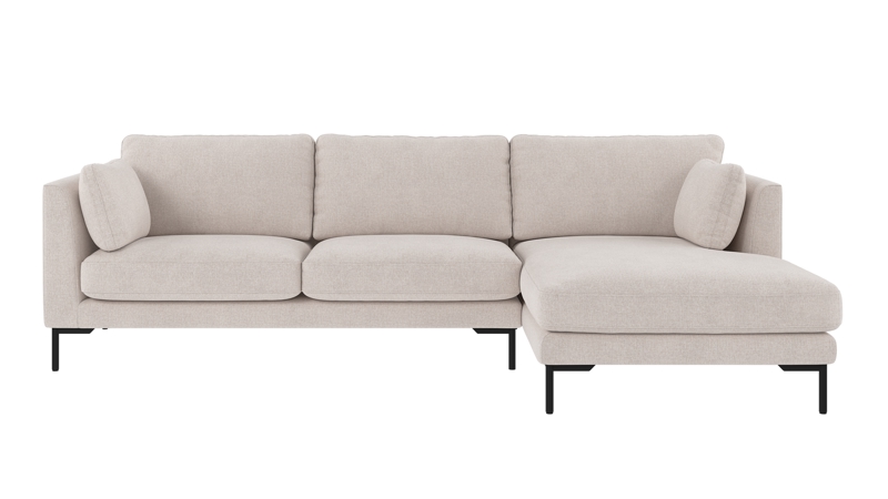 129633 b sb A Corwin sofa 3,5-seater-chaise longue R light beige fabric Brenda #22 (c1).