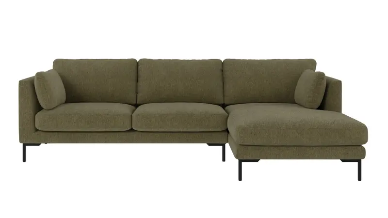 129753 b sb A Corwin sofa 3,5-seater-chaise longue R dark green fabric Max #88 (c2).