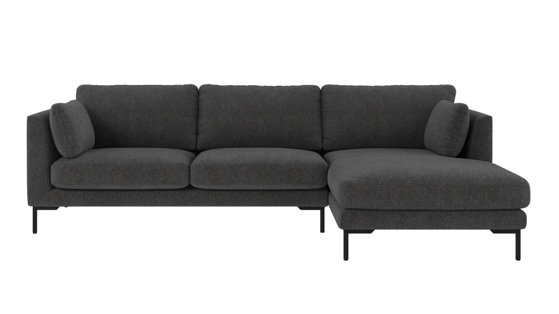 129773 b sb A Corwin sofa 3,5-seater-chaise longue R dark grey fabric Max #169 (c2).