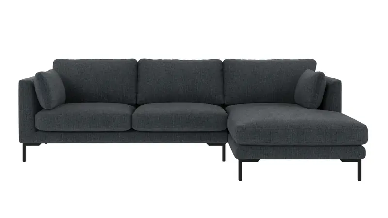 130013 b sb A Corwin sofa 3,5-seater-chaise longue R dark blue fabric Robin #90 (c3).