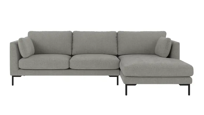 130023 b sb A Corwin sofa 3,5-seater-chaise longue R medium grey fabric Robin #149 (c3).