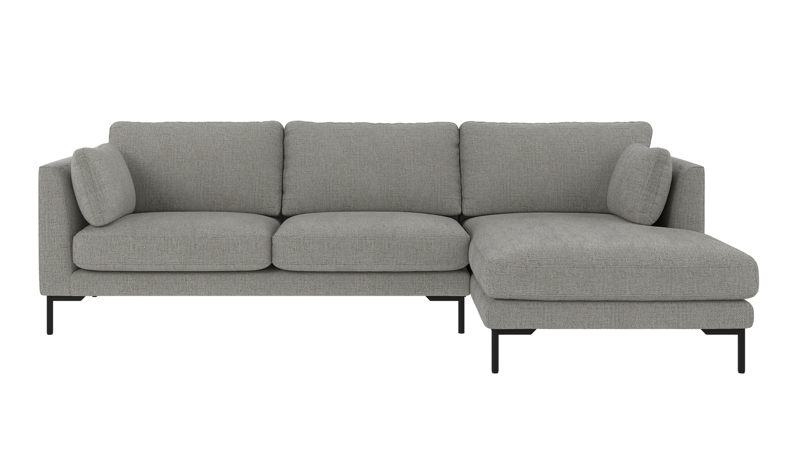 130023 b sb A Corwin sofa 3,5-seater-chaise longue R medium grey fabric Robin #149 (c3).
