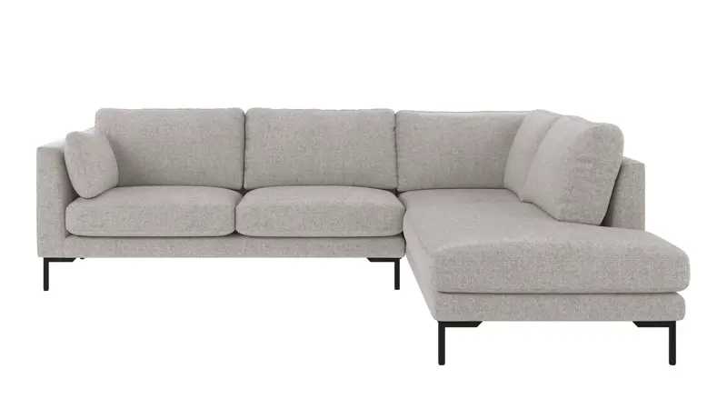 130284 b sb A Corwin corner sofa 2,5+2,5-seater open end R light grey fabric Oscar #196 (c3).