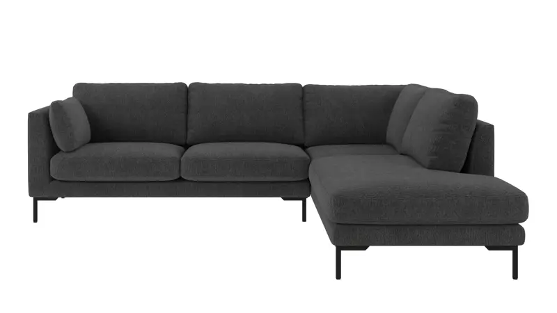 129774 b sb A Corwin corner sofa 2,5+2,5-seater open end R dark grey fabric Max #169 (c2).