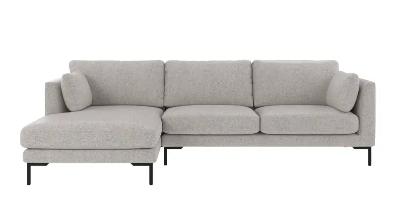 130285 b sb A Corwin sofa 3,5-seater-chaise longue L light grey fabric Oscar #196 (c3).