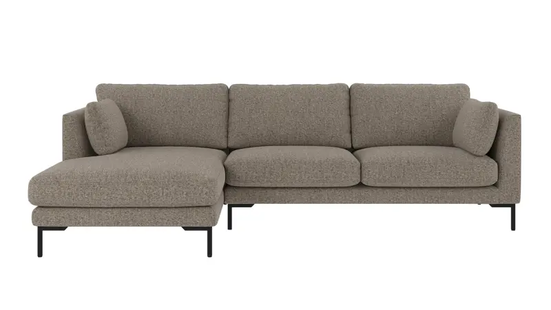 130295 b sb A Corwin sofa 3,5-seater-chaise longue L light brown fabric Oscar #13 (c3).