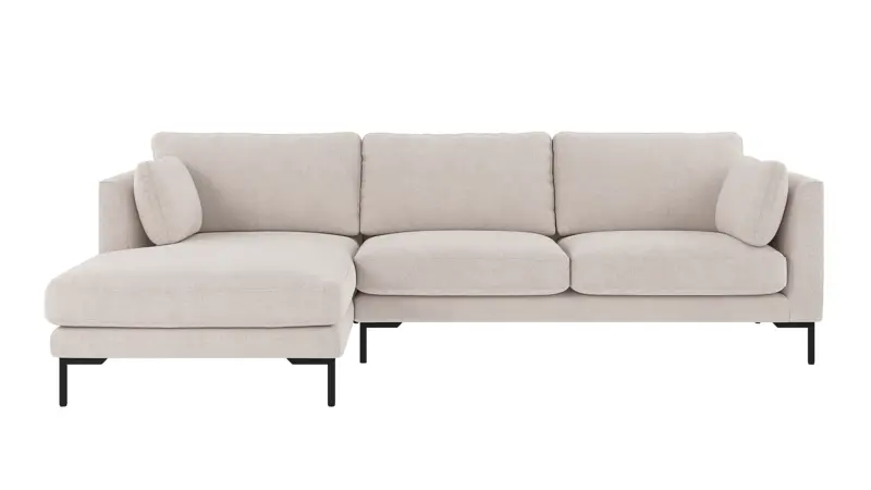 129635 b sb A Corwin sofa 3,5-seater-chaise longue L light beige fabric Brenda #22 (c1).