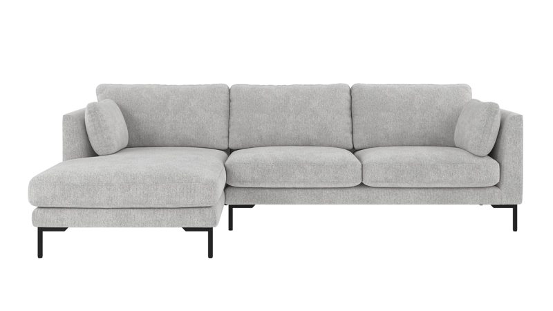 129725 b sb A Corwin sofa 3,5-seater-chaise longue L light grey fabric Max #60 (c2).
