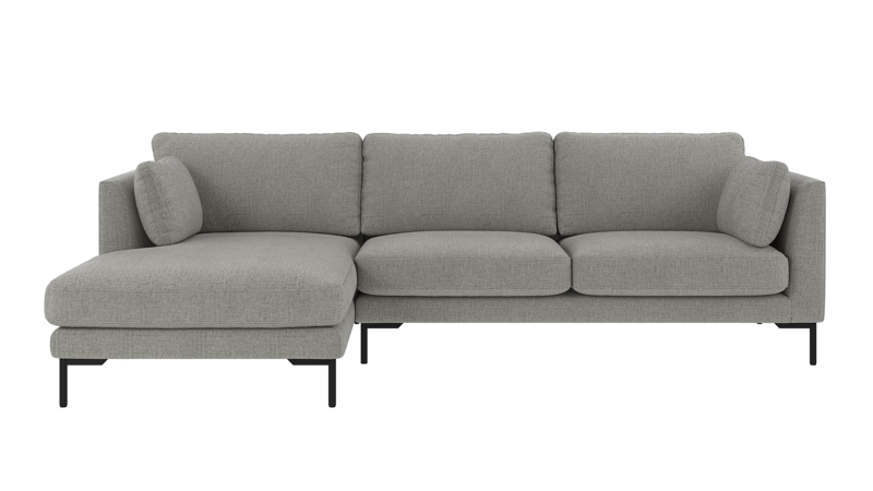 130025 b sb A Corwin sofa 3,5-seater-chaise longue L medium grey fabric Robin #149 (c3).