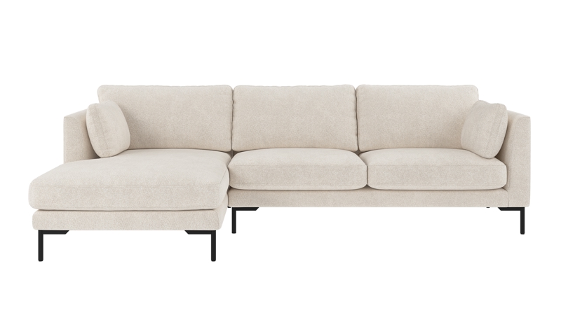 130115 b sb A Corwin sofa 3,5-seater-chaise longue L ivory fabric Anna #20 (c3).