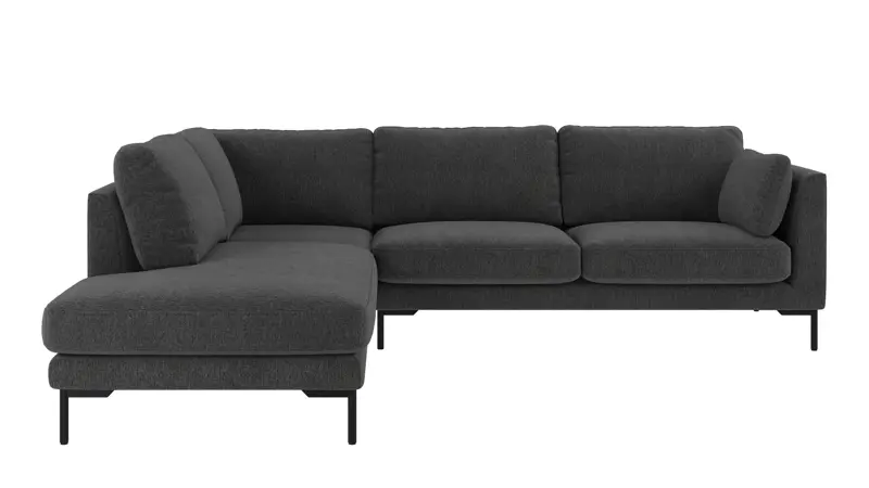 129776 b sb A Corwin corner sofa 2,5+2,5-seater open end L dark grey fabric Max #169 (c2).