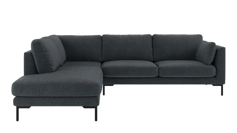 130016 b sb A Corwin corner sofa 2,5+2,5-seater open end L dark blue fabric Robin #90 (c3).