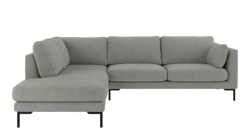 130026 b sb A Corwin corner sofa 2,5+2,5-seater open end L medium grey fabric Robin #149 (c3).