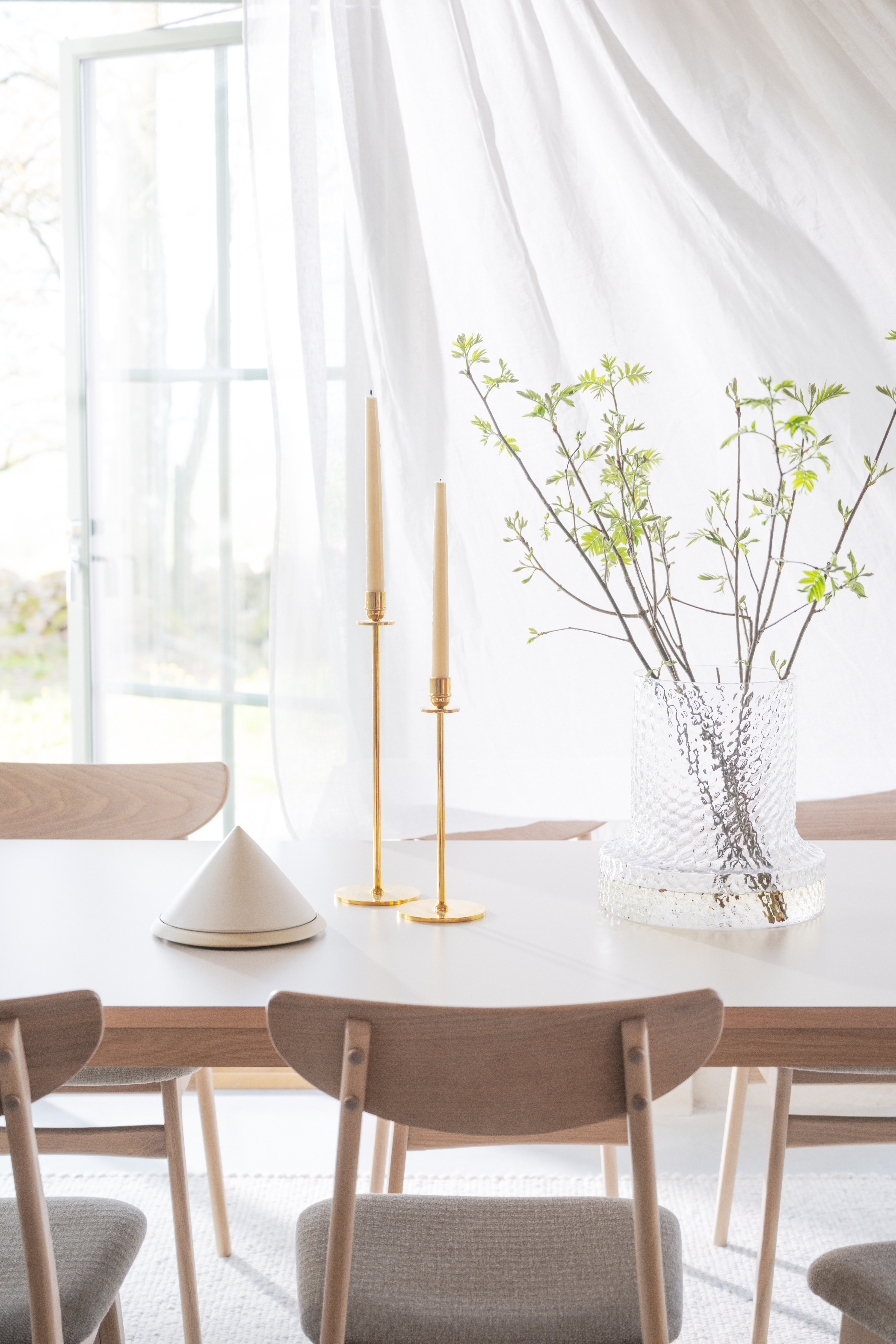 Fairmount esstisch, Holzbeine, Beige/Weiß pigmentiert, 220x95 cm