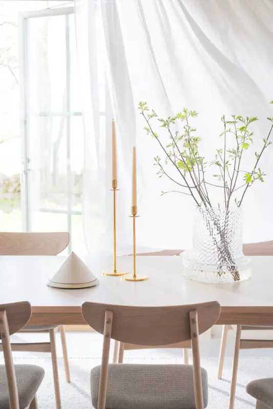 Fairmount esstisch, Holzbeine, Beige/Weiß pigmentiert, 220x95 cm