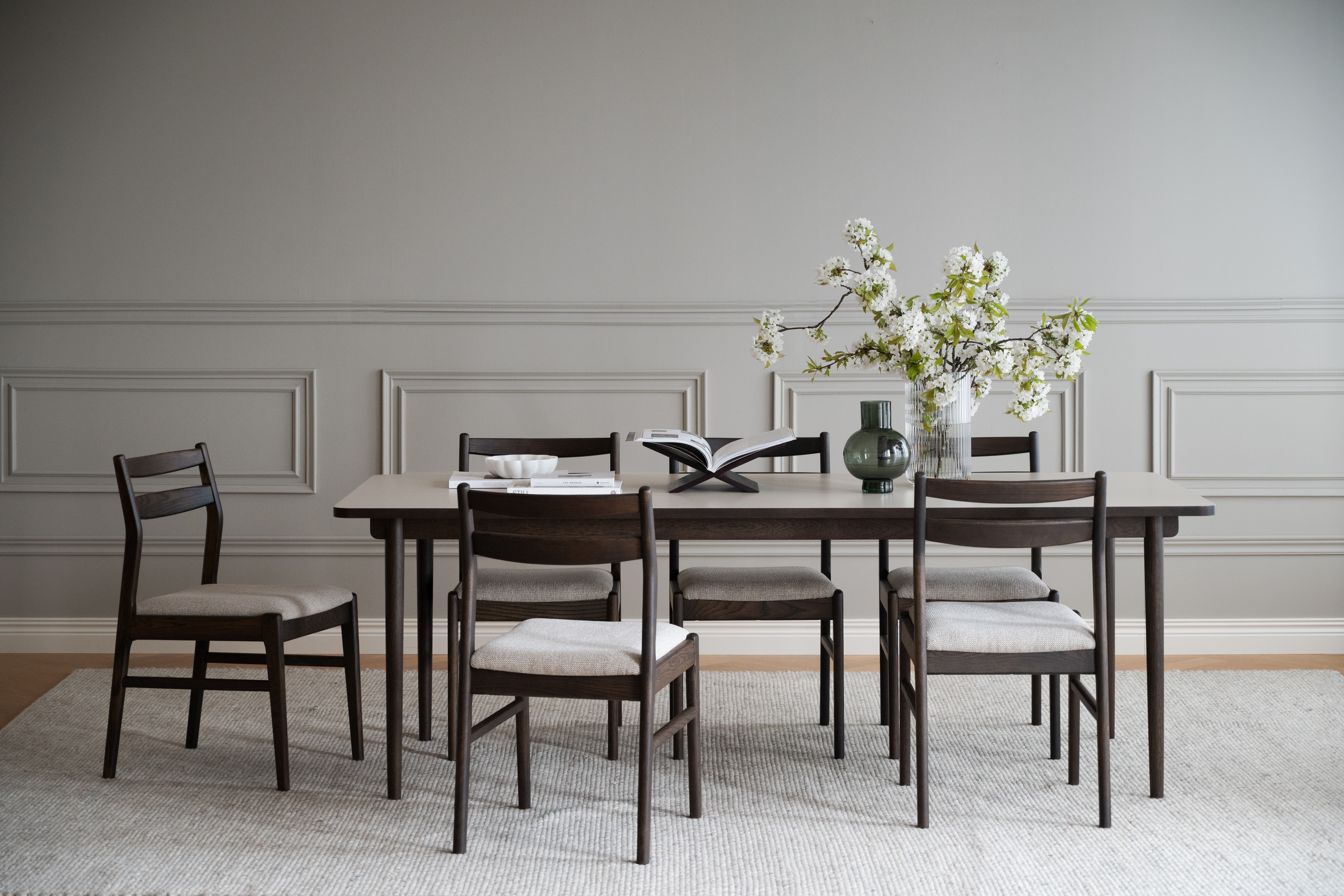 Fairmount esstisch, Holzbeine, Beige/braun, 220x95 cm