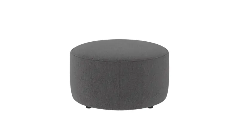 148311 b sb A Joplin pouf Ø70 dark grey fabric Brenda #18 (c1).