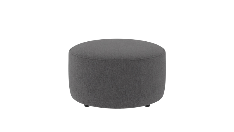 148311 b sb A Joplin pouf Ø70 dark grey fabric Brenda #18 (c1).