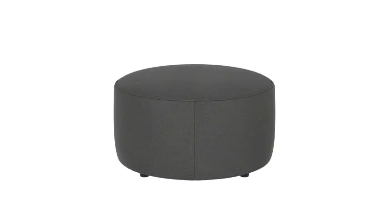 148381 b sb A Joplin pouf Ø70 dark grey fabric Rita #68 (c2).