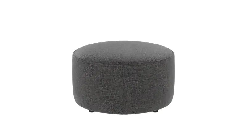 148401 b sb A Joplin pouf Ø70 dark grey fabric Robin #66 (c3).