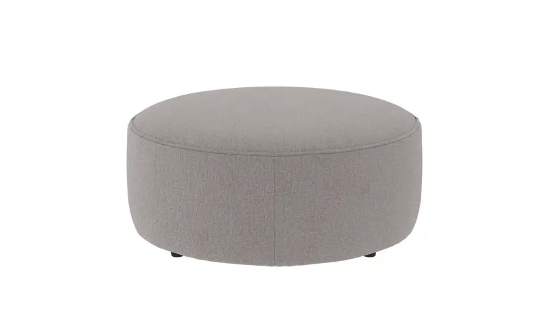 148610 b sb A Joplin pouf Ø90 grey-beige fabric Brenda #7 (c1).
