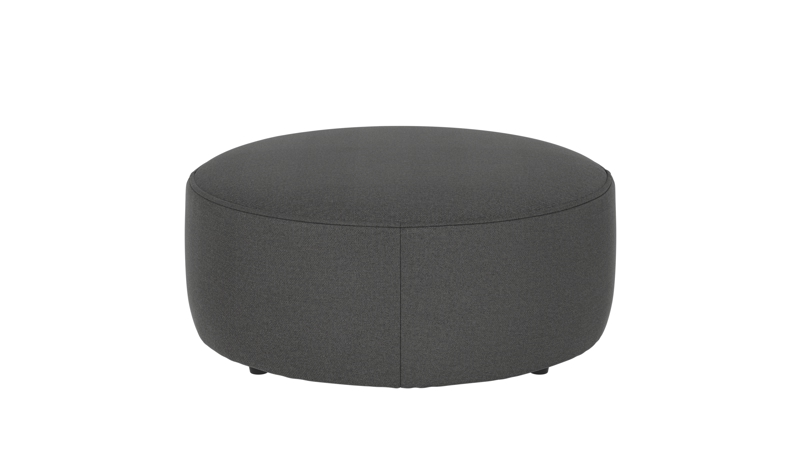 148681 b sb A Joplin pouf Ø90 dark grey fabric Rita #68 (c2).