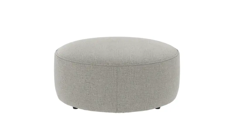 148704 b sb A Joplin pouf Ø90 medium grey fabric Robin #149 (c3).