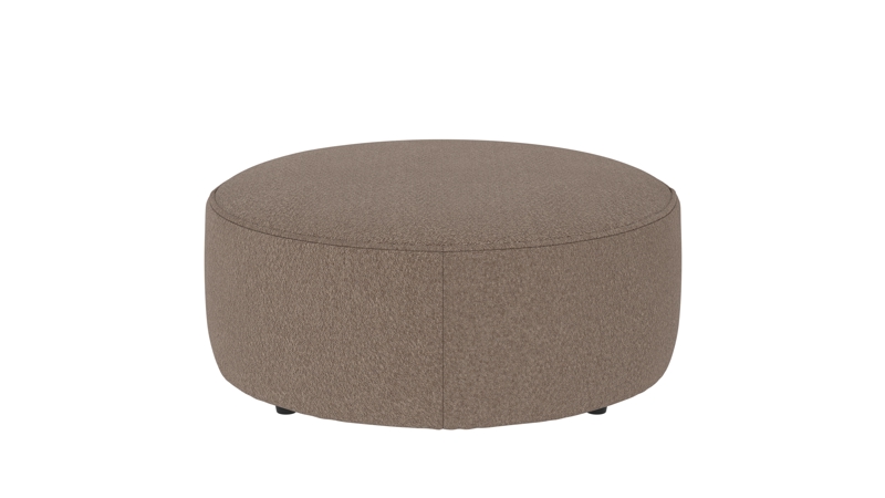 148722 b sb A Joplin pouf Ø90 dark beige fabric Anna #6 (c3).