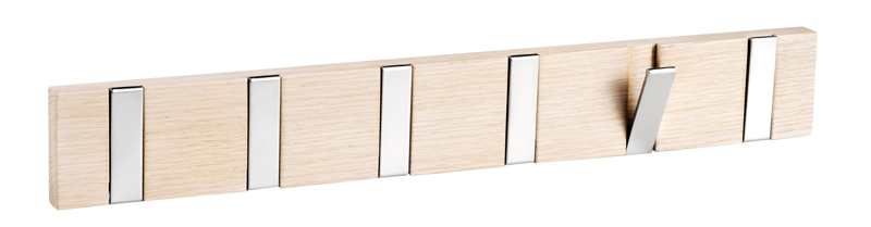 134341 b sb b Confetti hanger 6 flip hooks whitepigm. oak.