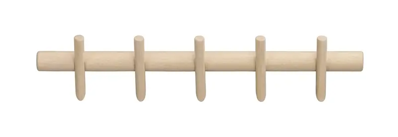 134216 b sb a Hillmond clothes hanger 5 hooks whitepigm. oak.