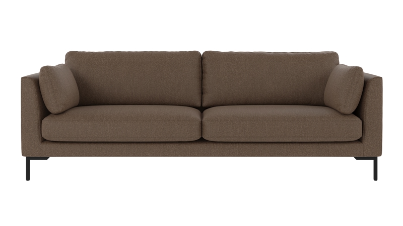 129870 b sb A Corwin sofa 3-seater brown fabric Sandra #103 (c2).