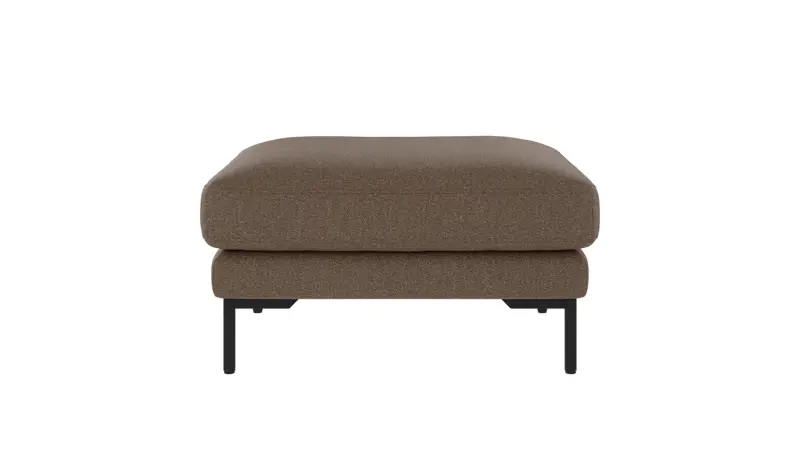 129872 b sb A Corwin foot stool brown fabric Sandra #103 (c2).