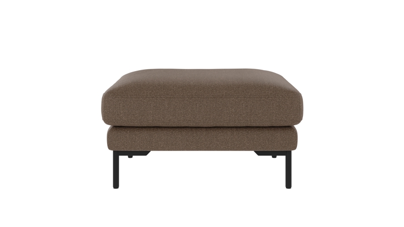 129872 b sb A Corwin foot stool brown fabric Sandra #103 (c2).