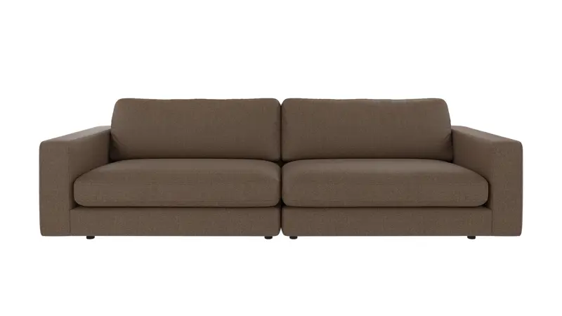 153054 b sb A Duncan sofa 3-seater brown fabric Sandra #103 (c2).