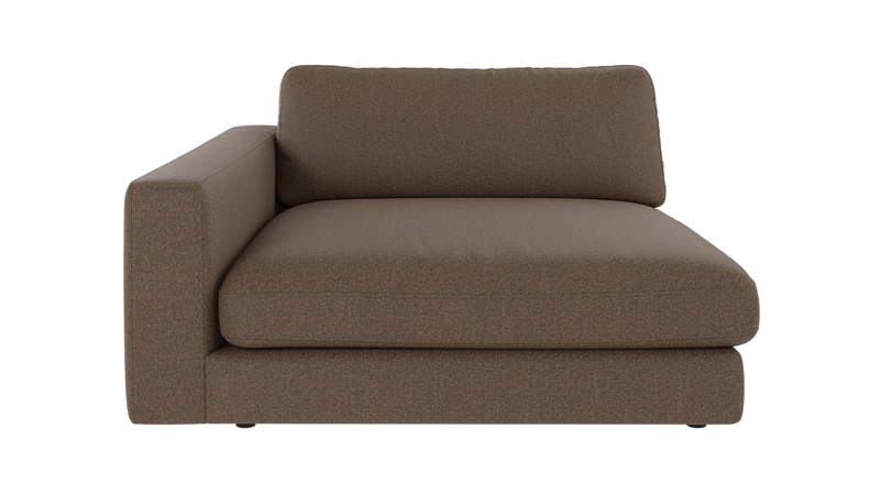 153052 b sb A Duncan 1,5 seater chaise longue L brown fabric Sandra #103 (c2).