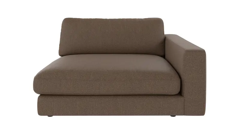 153053 b sb A Duncan 1,5 seater chaise longue R brown fabric Sandra #103 (c2).