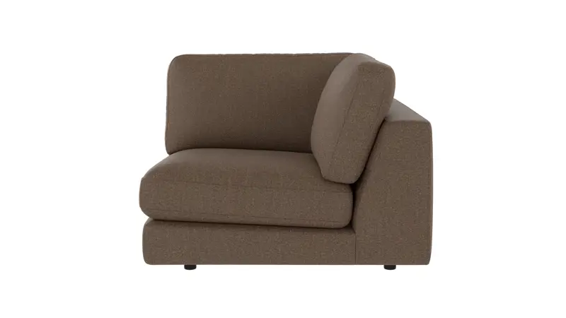 153061 b sb A Duncan 1 seater Corner brown fabric Sandra #103 (c2).