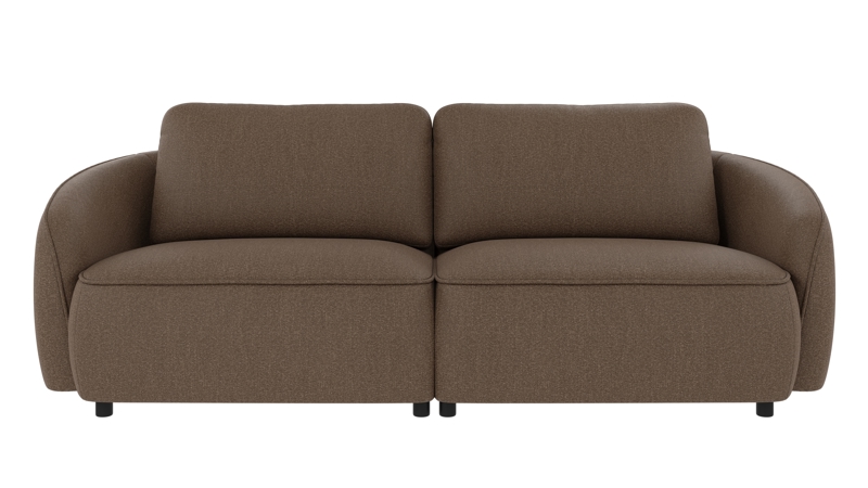 242170 b sb A Norris sofa 3-seater brown fabric Sandra #103 (c2).
