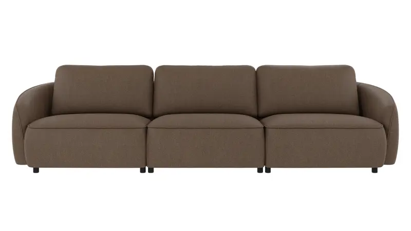 242171 b sb A Norris sofa 4-seater brown fabric Sandra #103 (c2).