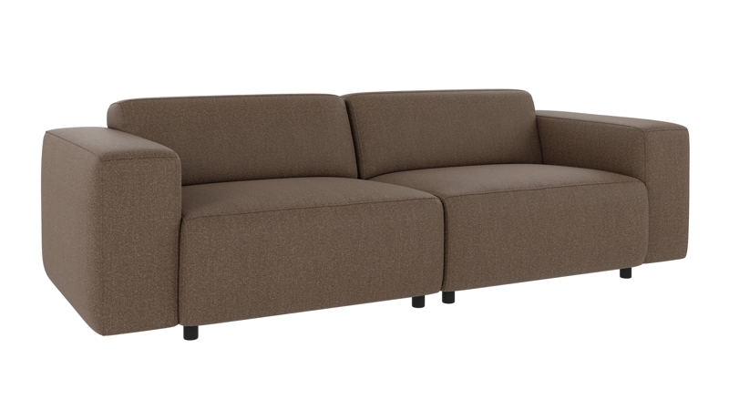 150030 b sb B Willard sofa 3-seater brown fabric Sandra #103 (c2).