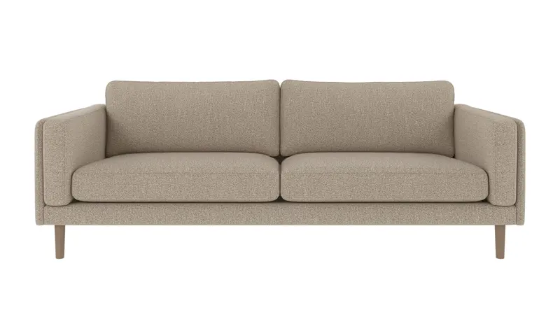 224556 b sb A Braden sofa 3-seater dark beige fabric Sandra #904 (c2) whitewash oak legs.