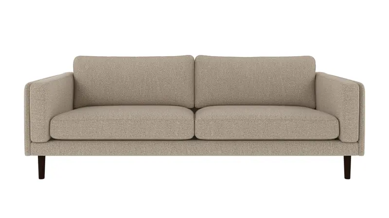 224557 b sb A Braden sofa 3-seater dark beige fabric Sandra #904 (c2) brown oak legs.
