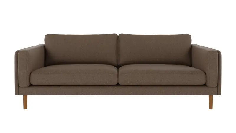 224559 b sb A Braden sofa 3-seater brown fabric Sandra #103 (c2) oak legs.
