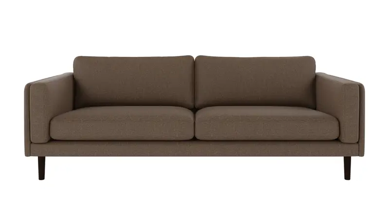 224561 b sb A Braden sofa 3-seater brown fabric Sandra #103 (c2) brown oak legs.