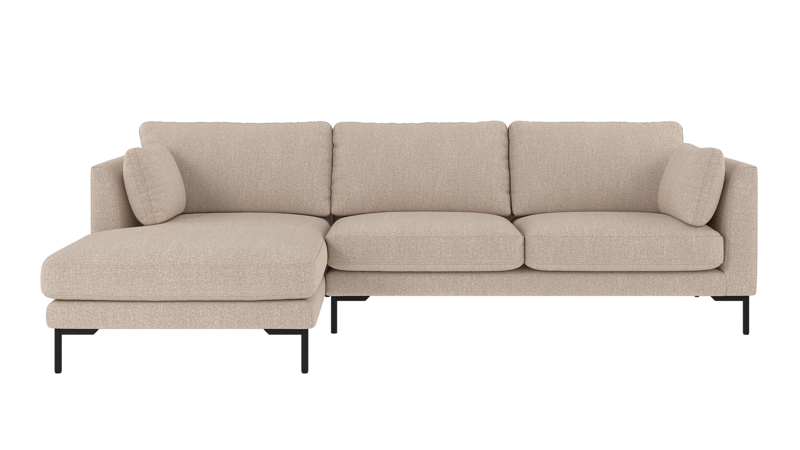 129855 b sb A Corwin sofa 3,5-seater-chaise longue L light beige fabric Sandra #903 (c2).