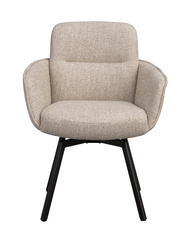 152463 b sb a Roswell swivel arm chair light beige brown metal B.