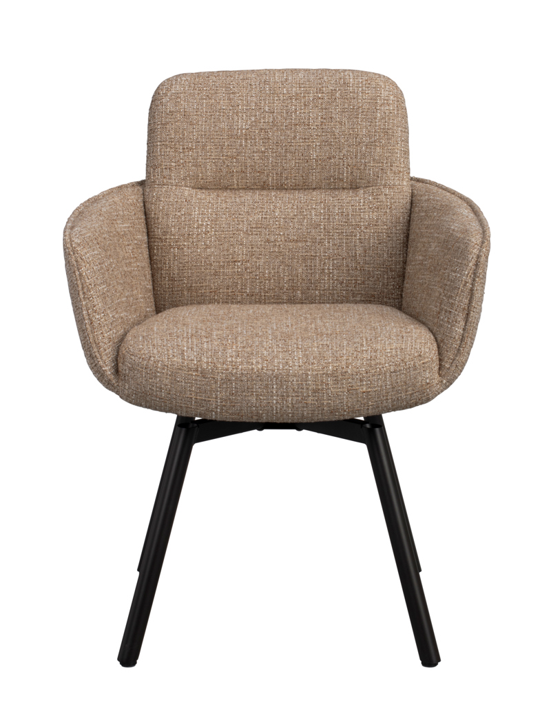 152473 b sb a Roswell swivel arm chair dark beige brown metal B.